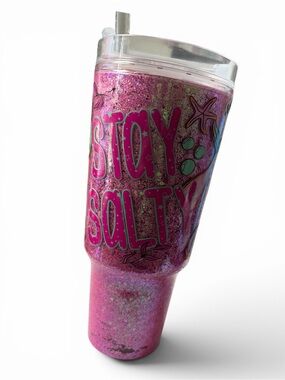 Stay Salty 30 oz Dry Glitter Tumbler Discounted Due to Flaw